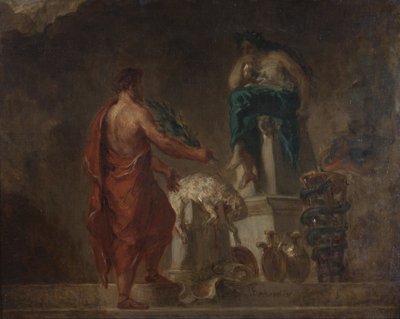 LycygusがPythiaをコンサルティング 作： Ferdinand Victor Eugene Delacroix