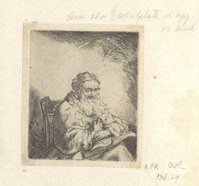 上着にクローバーの葉をつけた老人 Requeil de quatre-vingt-cinq estampes originales (シリーズタイトル) 作： Ferdinand Bol (attributed to)