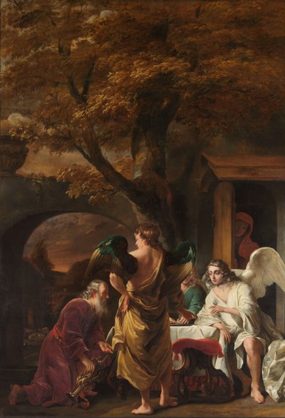三人の天使をもてなすアブラハム 作： Ferdinand Bol
