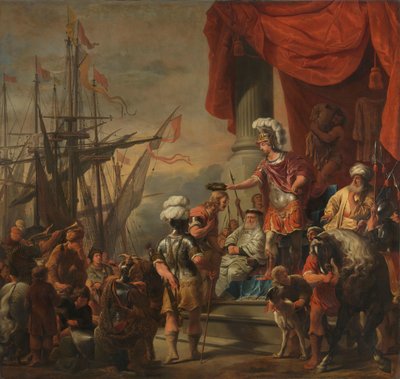 ラティヌスの宮廷でのアエネアス Aeneas 冠 Cloanthus 作： Ferdinand Bol
