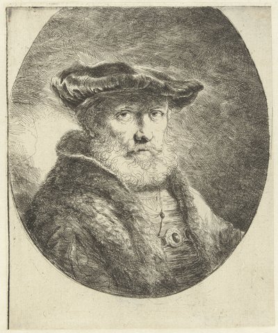 ベルベットのベレー帽をかぶった老人の胸像 作： Ferdinand Bol