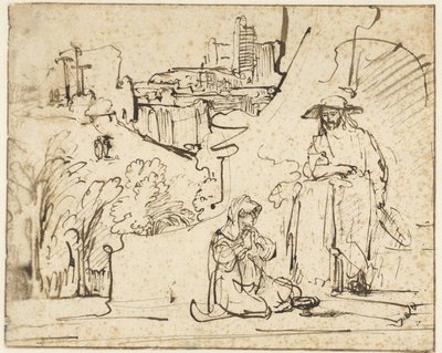庭師としてマグダラのマリアに現れるキリスト (Noli me tangere) 作： Ferdinand Bol