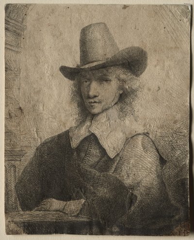 高い帽子をかぶった男の肖像 作： Ferdinand Bol