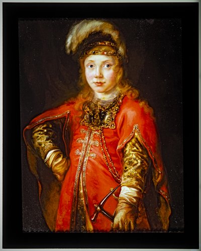赤いチュニックを着た青年の肖像 作： Ferdinand Bol