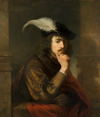 若い男性の肖像、おそらく自画像 作： Ferdinand Bol