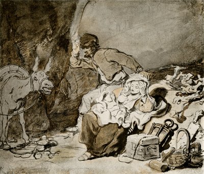 エジプトへのフライトで休む 作： Ferdinand Bol