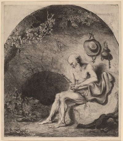 洞窟の聖ジェローム 作： Ferdinand Bol