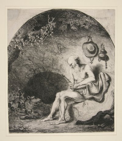 洞窟の聖ジェローム 作： Ferdinand Bol