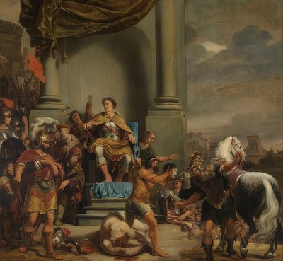 タイタスマンリウスインペリオスストルクオータスは息子に斬首を命令します。 1661〜64 作： Ferdinand Bol