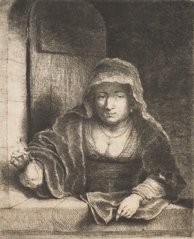 梨を持つ女性、17世紀。 作： Ferdinand Bol