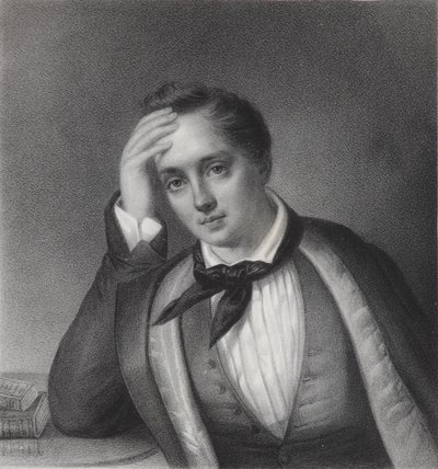詩人エフゲニー・アブラモビッチ・バラティンスキーの肖像 1800～1844年、1830年代 作： Ferdinand Chevalier
