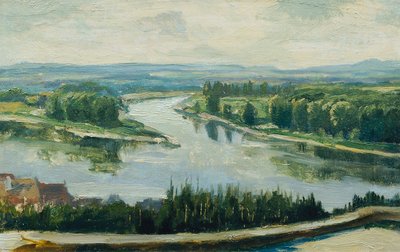 ヴルタヴァ川とエルベ川の合流点 作： Ferdinand Engelmuller