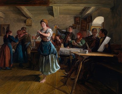 ダンス。 1863 作： Ferdinand Georg Waldmuller