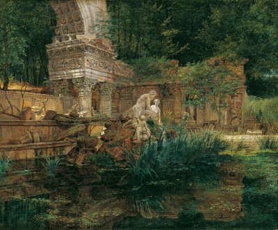 シェーンブルンのローマ時代の遺跡 作： Ferdinand Georg Waldmuller