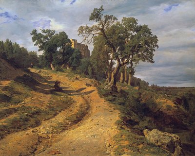 メードリング近くのリヒテンシュタインの遺跡 作： Ferdinand Georg Waldmuller
