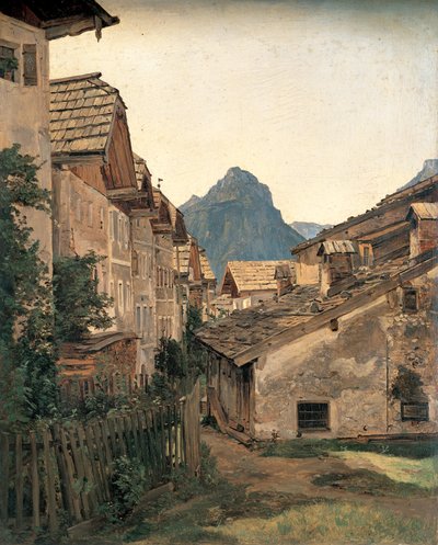 ザンクト・ヴォルフガングの路地 作： Ferdinand Georg Waldmuller