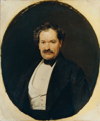 黒いコートに白いチョッキを着た紳士 作： Ferdinand Georg Waldmuller