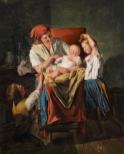 母の幸せ 作： Ferdinand Georg Waldmuller