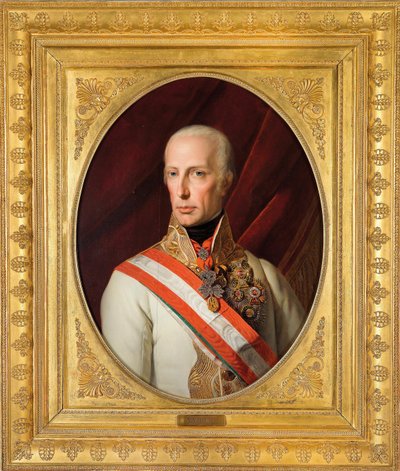 オーストリア皇帝フランシス1世（1768-1835）の肖像 作： Ferdinand Georg Waldmuller