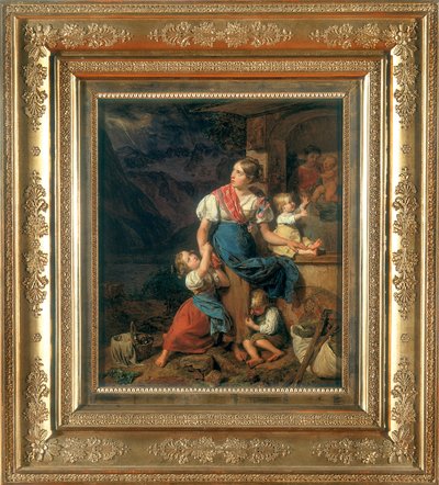 祭壇の前の祈り 作： Ferdinand Georg Waldmuller