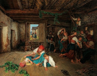 ワイン収穫祭の準備、1860年。 作： Ferdinand Georg Waldmuller