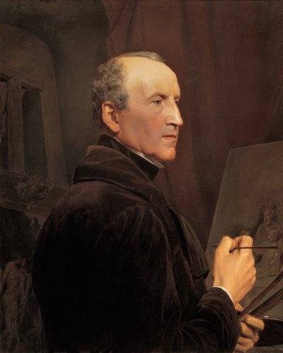 イーゼルの前の自画像 作： Ferdinand Georg Waldmuller