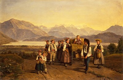 ツーク湖での収穫からの帰還 作： Ferdinand Georg Waldmuller