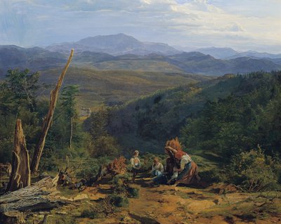 ヴィルデッグ城のあるウィーナーヴァルトの風景 作： Ferdinand Georg Waldmuller
