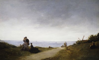 モンマルトルからのパリの眺め、 作： Ferdinand Heilbuth