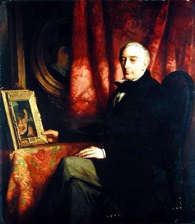 アートコレクターのニコラウス・ハトヴァルカーの肖像、1852 作： Ferdinand Heilbuth