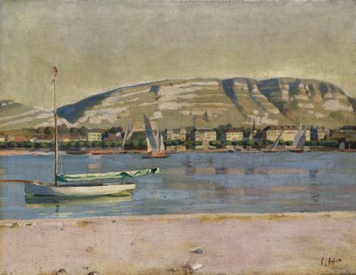 ジュネーブハーバーとサレーヴ、1878年 作： Ferdinand Hodler