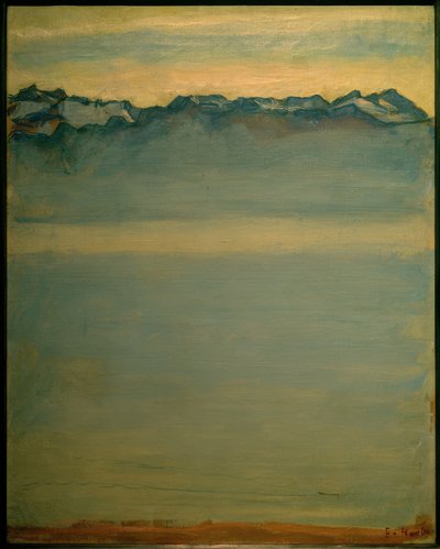 サボイアルプスとジュネーブ湖 作： Ferdinand Hodler