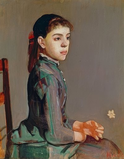 若い女の子-ルイーズDuchosal。 1885 作： Ferdinand Hodler