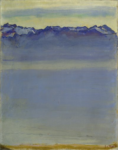 レマン湖とサヴォワ・アルプス 作： Ferdinand Hodler