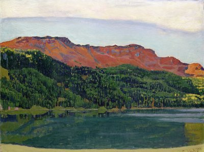 ピッツ・コルヴァッチとシルヴァプラーナ湖 作： Ferdinand Hodler