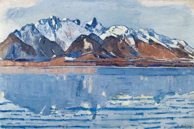 ストックホーン山脈のトゥーン湖c。 1913年。 作： Ferdinand Hodler