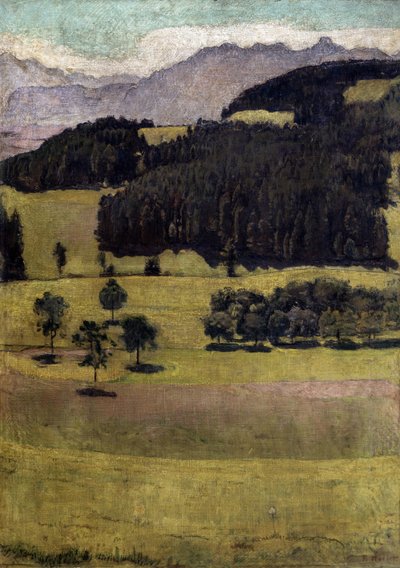 風景、ストックホーンのオークス、1898 作： Ferdinand Hodler
