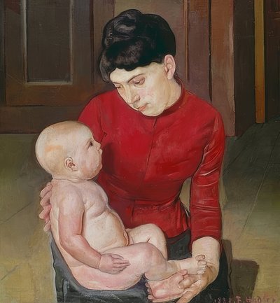 お母さんと子供。 1887 作： Ferdinand Hodler