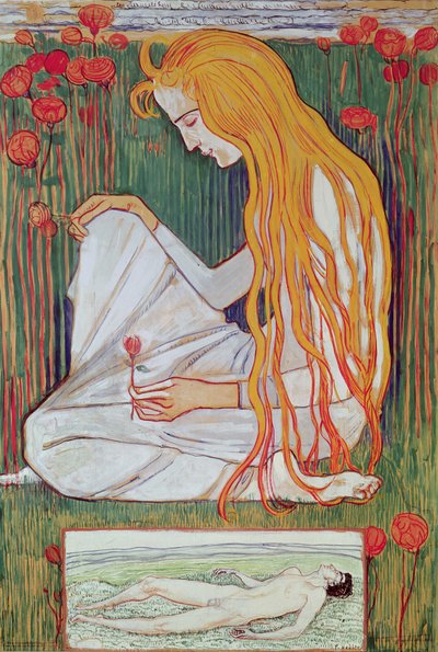 夢、1897年（カードにトイレ） 作： Ferdinand Hodler