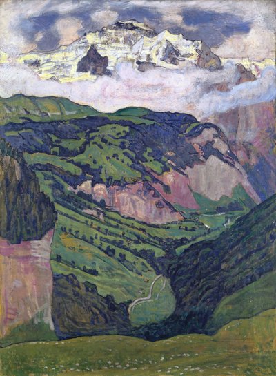 イーゼンフルーから見たユングフラウ、1902年。 作： Ferdinand Hodler
