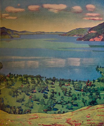 トゥーン湖、ライシゲン、1910年。 作： Ferdinand Hodler