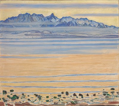 ストックホーンの鎖を持つトゥーン湖。 1904 作： Ferdinand Hodler