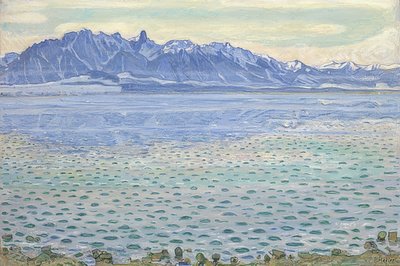 ストックホーンの鎖を持つトゥーン湖。 1904 作： Ferdinand Hodler