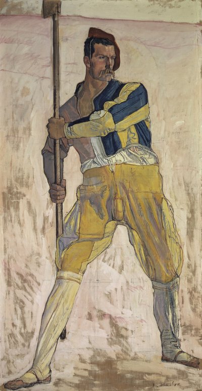 ハルバードの戦士、1898年頃 作： Ferdinand Hodler