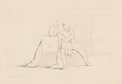 ガートルードは未亡人の父の膝を登った 作： Ferdinand Joubert, after George Elgar Hicks