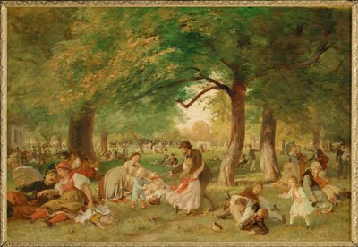 プラーターの午後（キャンバスに描かれた絵） 作： Ferdinand Julius Wilhelm Laufberger