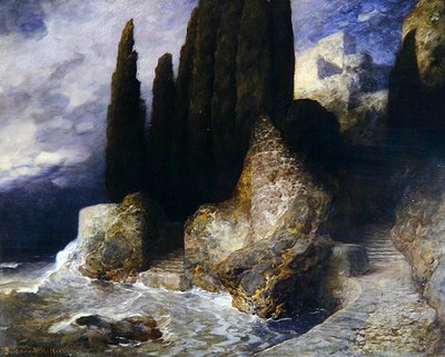 イタリアの風景（油彩・キャンバス） 作： Ferdinand Keller