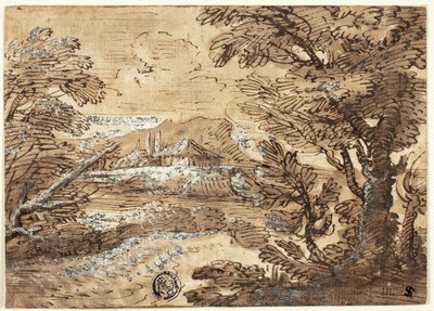 遠くの家のある風景 作： Ferdinand Kobell