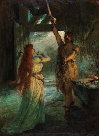 ワルキューレ第一幕：ジークリンデと弟のジークムント。 作： Ferdinand Leeke