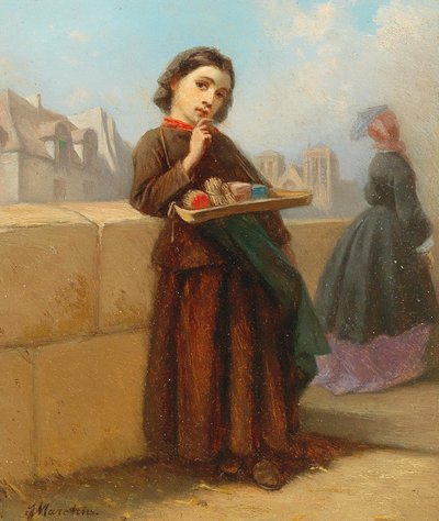 セーヌ河岸でマッチを持つ少女 作： Ferdinand Marohn